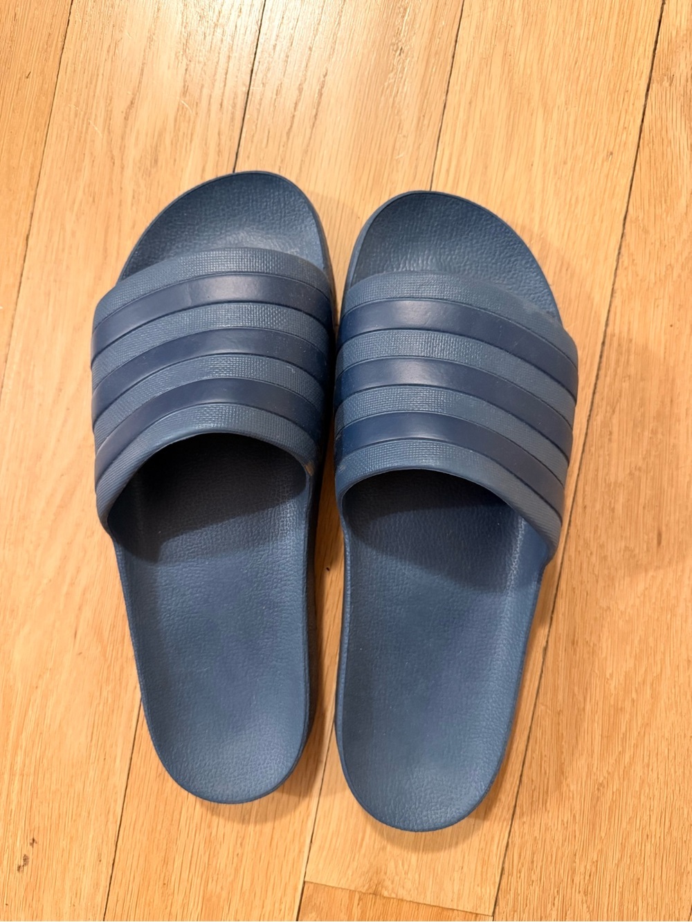 adidas Men's Navy Slide Sandals with Three-Stripe Strap